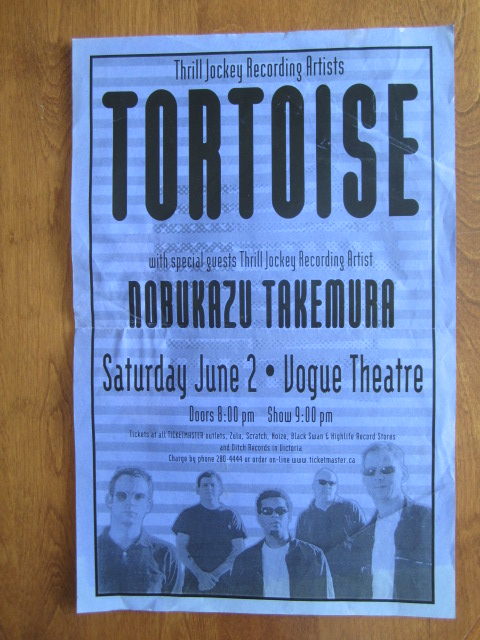TORTOISE / NOBUKAZU TAKEMURA - GIG Poster Vancouver, Canada ORIGINAL