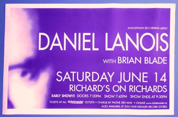 LANOIS, DANIEL / BRIAN BLADE - GIG Poster Vancouver, Canada ORIGINAL