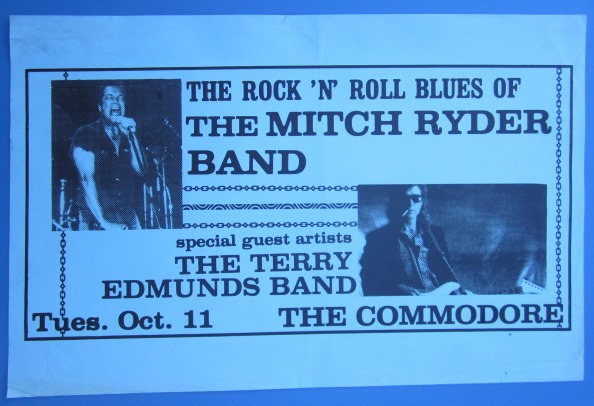 RYDER, MITCH / THE TERRY EDMUNDS BAND - GIG Poster Vancouver, Canada ORIGINAL