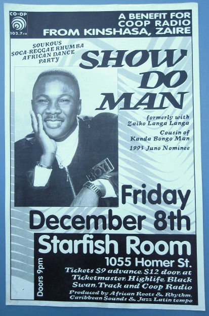SHOW DO MAN - GIG Poster Vancouver, Canada ORIGINAL