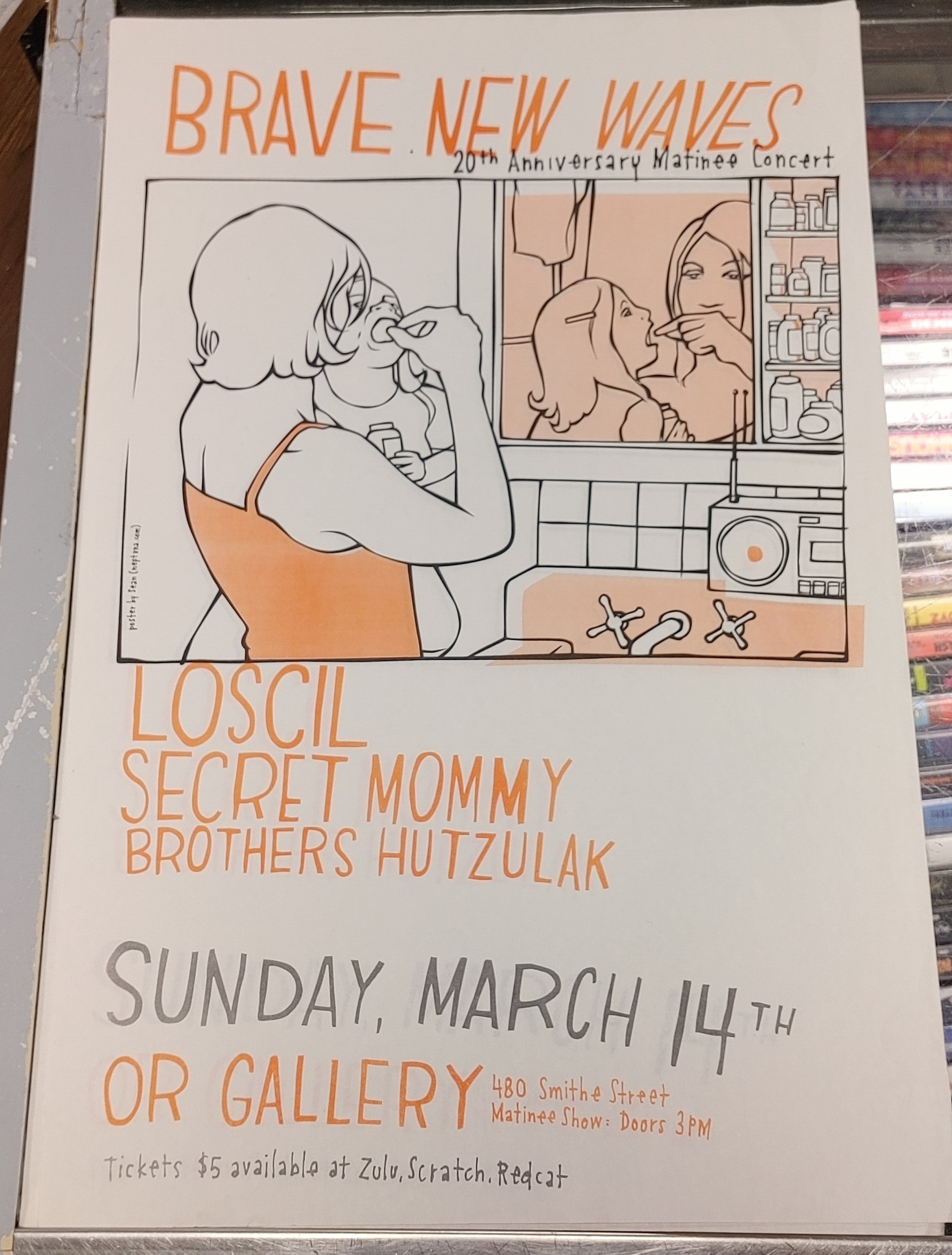 CBC RADIO BRAVE NEW WAVES 20th ANN. MATINEE CONCERT - LOSCIL/SECRET MOMMY/BROTHERS HUTZULAK - 2004 Concert GIG Tour Poster Vancouver Canada ORIGINAL