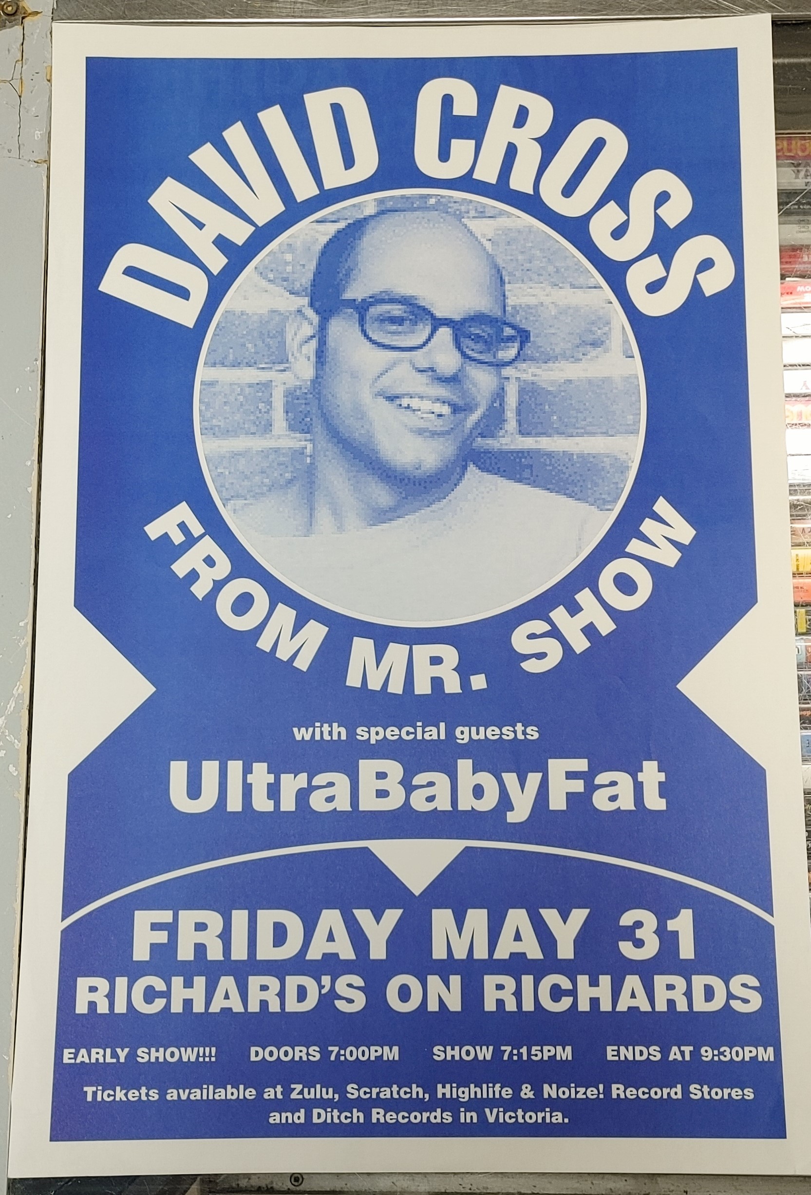CROSS, David/ULTRABABYFAT - 2002 Concert GIG Tour Poster Vancouver Canada ORIGINAL