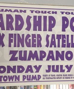 HARDSHIP/SIX FINGER SATELLITE/ZUMPANO - 1995 Concert GIG Tour Poster Vancouver Canada ORIGINAL