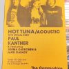 HOT TUNA (Acoustic)/Paul KANTNER - 1988 Concert GIG Tour Poster Vancouver Canada ORIGINAL