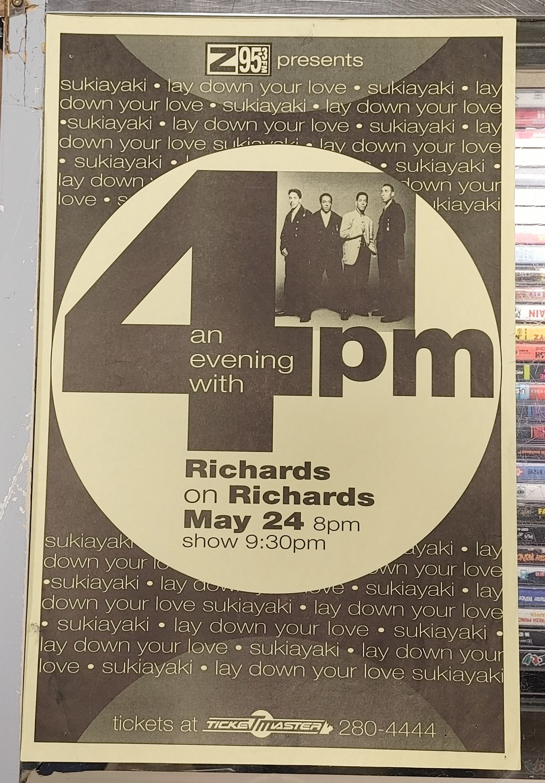4PM - 1996 Concert GIG Tour Poster Vancouver Canada ORIGINAL