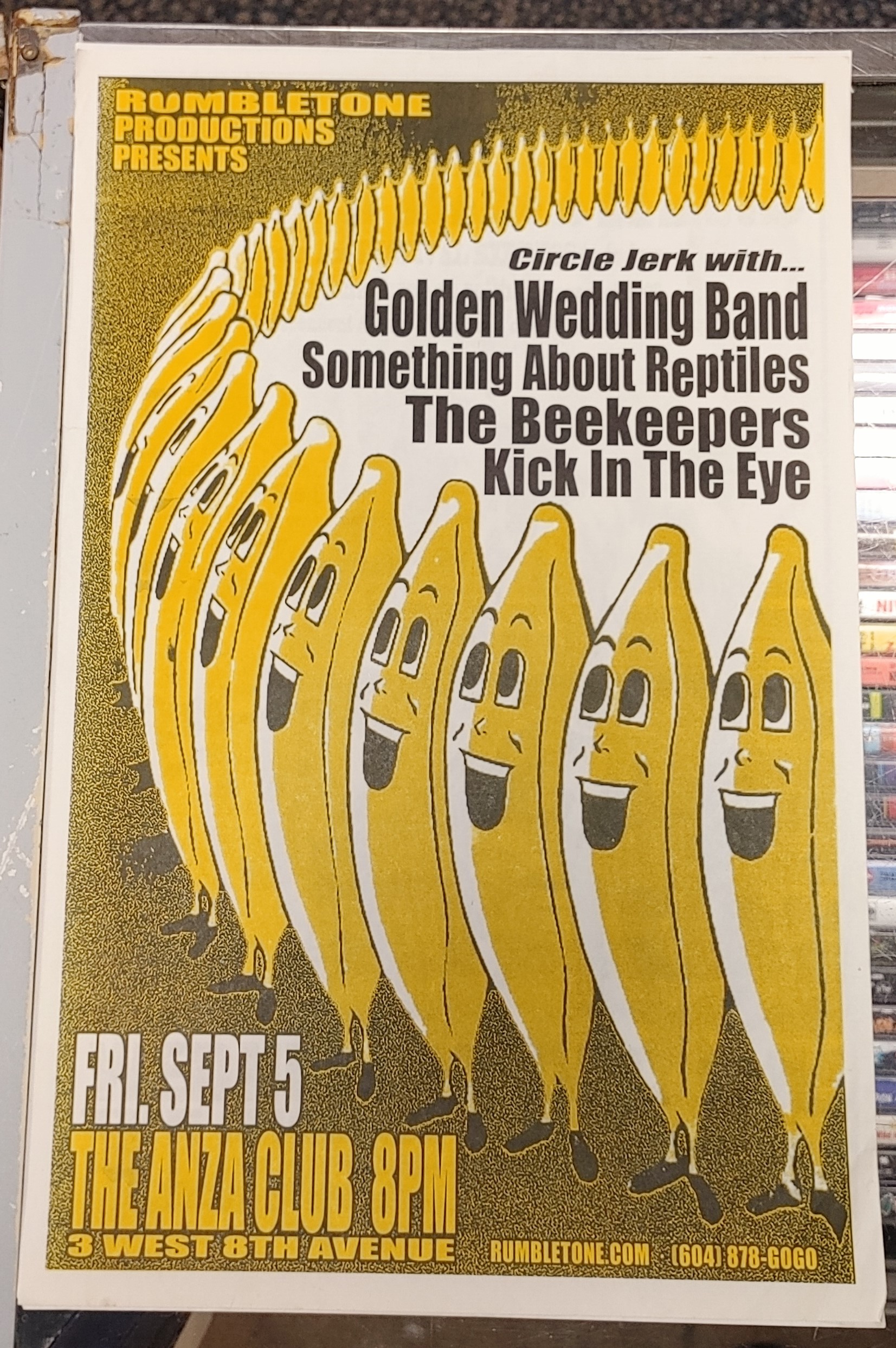 GOLDEN WEDDING BAND/SOMETHING ABOUT REPTILES/the BEEKEEPERS/KICK IN THE EYE - Concert GIG Tour Poster Vancouver Canada ORIGINAL