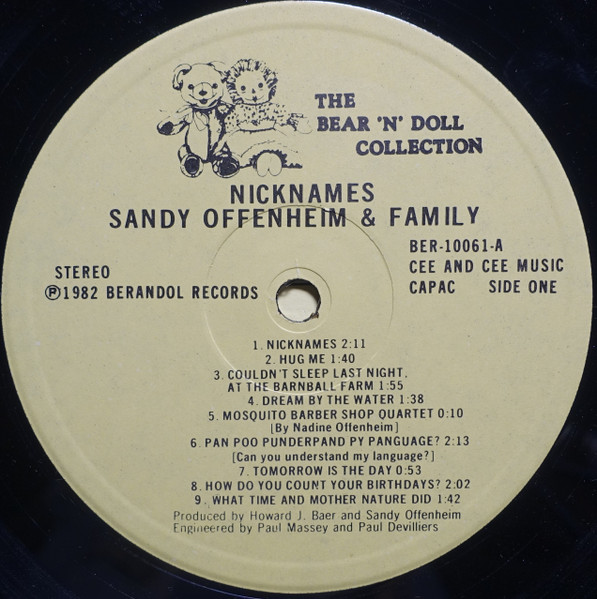 Sandy Offenheim - Nicknames (LP, Album) (Mint (M)) - Image 3