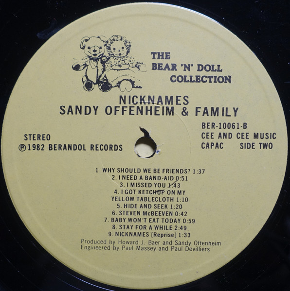 Sandy Offenheim - Nicknames (LP, Album) (Mint (M)) - Image 4