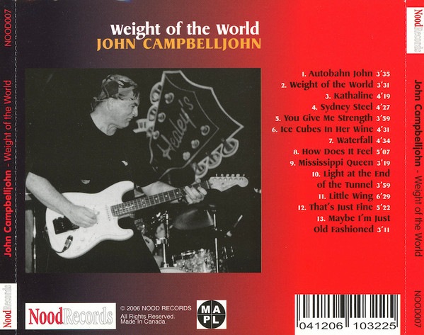 John Campbelljohn - Weight Of The World (CD, Album) (Near Mint (NM or M-)) - Image 2
