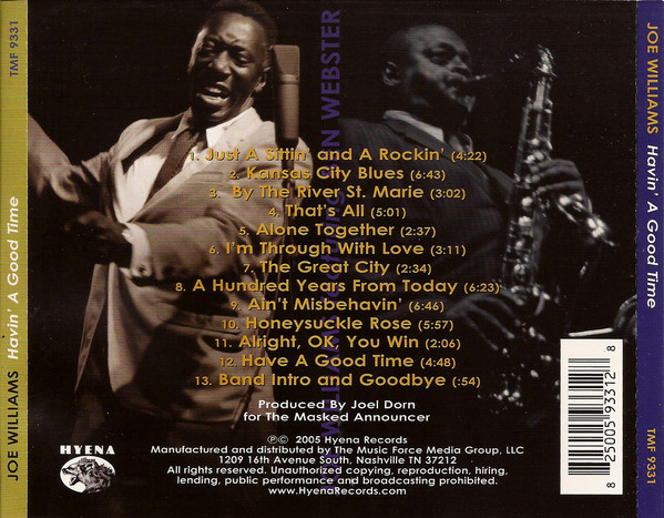 Joe Williams - Havin' A Good Time (CD, Album) (Near Mint (NM or M-)) - Image 2