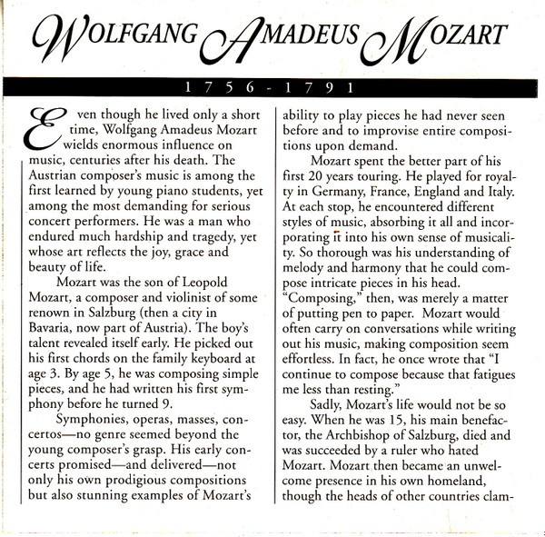 Wolfgang Amadeus Mozart - The Masterpiece Collection - Mozart (CD, Album, Comp) (Near Mint (NM or M-)) - Image 4