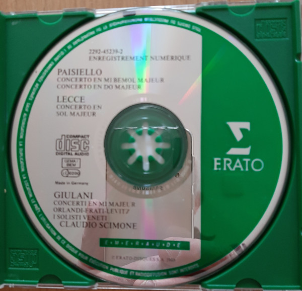 I Solisti Veneti, Giovanni Paisiello, Francesco Lecce, Antonio Maria Giuliani - Concerto Per Mandolini (CD) (Near Mint (NM or M-)) - Image 3