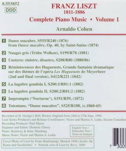 Alternative view of Franz Liszt - Arnaldo Cohen - Grande Fantaisie Sur “Les Huguenots” (Meyerbeer) • Danse Macabre (Saint-Saëns) • Totentanz • Unstern: Sinistre, Disastro • Impromptu (‛Nocturne′) • Nuages Gris • La Lugrube Gondola Ⅰ And Ⅱ (CD) (Near Mint (NM or M-))