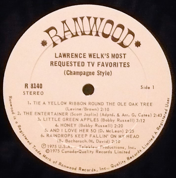 Lawrence Welk - Lawrence Welk's Most Requested TV Favorites (Champagne Style) (LP) (Mint (M)) - Image 2