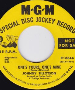 Johnny Tillotson - Then I'll Count Again / One's Yours, One's Mine (7", Promo) (Very Good Plus (VG+))