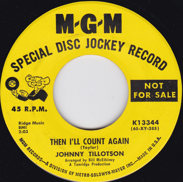 Johnny Tillotson - Then I'll Count Again / One's Yours, One's Mine (7", Promo) (Very Good Plus (VG+)) - Image 2