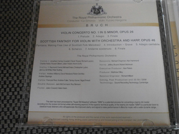 Max Bruch - Royal Philharmonic Orchestra, Yuri Simonov, Yuzuko Horigome - Violin Concerto No. 1 In G Minor, Opus 26 / Scottish Fantasy For Violin With Orchestra And Harp, Opus 46 (CD, Album) (Near Mint (NM or M-)) - Image 3
