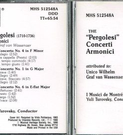 I Musici De Montréal, Yuli Turovsky, Giovanni Battista Pergolesi - Concerti Armonici (CD, Album) (Near Mint (NM or M-))