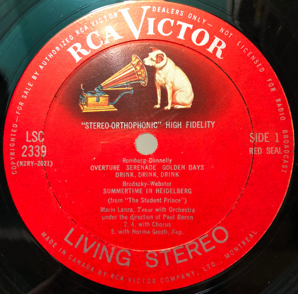 Mario Lanza - The Student Prince (LP, Album) (Mint (M)) - Image 3