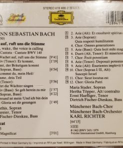 Alternative view of Johann Sebastian Bach, Edith Mathis, Maria Stader, Hertha Töpper, Peter Schreier, Ernst Haefliger, Dietrich Fischer-Dieskau, Karl Richter - «Wachet Auf, Ruft Uns Die Stimme» Cantate, BWV 140 • Magnificat, BWV 243 (CD, Comp, RM) (Near Mint (NM or M-))