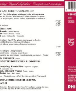 Ludwig van Beethoven - Beaux Arts Trio, Menahem Pressler, MDR Rundfunkchor, Gewandhausorchester Leipzig, Kurt Masur - Triple Concerto / Choral Fantasy (CD, Album) (Near Mint (NM or M-)) - Image 3