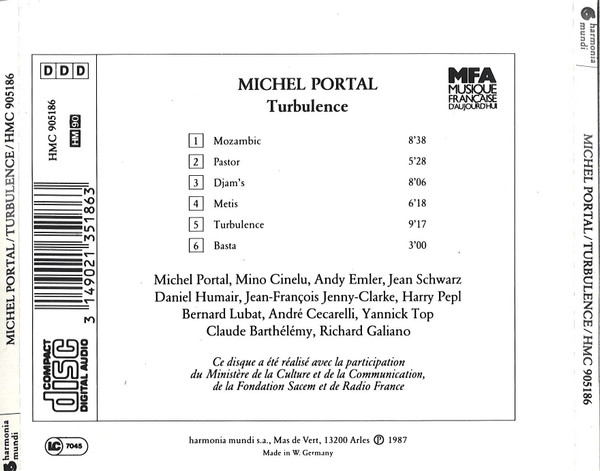 Michel Portal - Turbulence (CD, Album) (Near Mint (NM or M-)) - Image 2