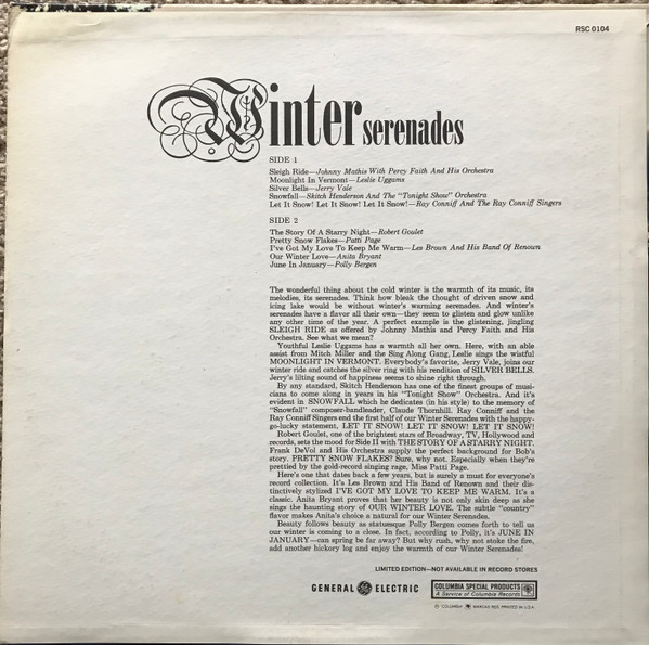Various - Winter Serenades (LP, Comp, Ltd, Promo) (Mint (M)) - Image 2