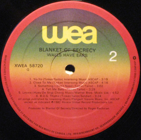 Blanket Of Secrecy - Walls Have Ears (LP, Album) (Mint (M)) - Image 2