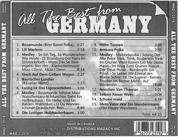 Unknown Artist - All The Best From Germany (CD, Album) (Near Mint (NM or M-)) - Image 2