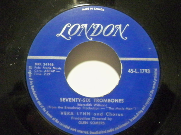 Vera Lynn - Another Time, Another Place / Seventy-Six Trombones (7", Single) (Very Good (VG)) - Image 2