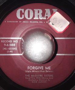 Alternative view of McGuire Sisters - Kiss Them For Me / Forgive Me (7", Single) (Very Good Plus (VG+))