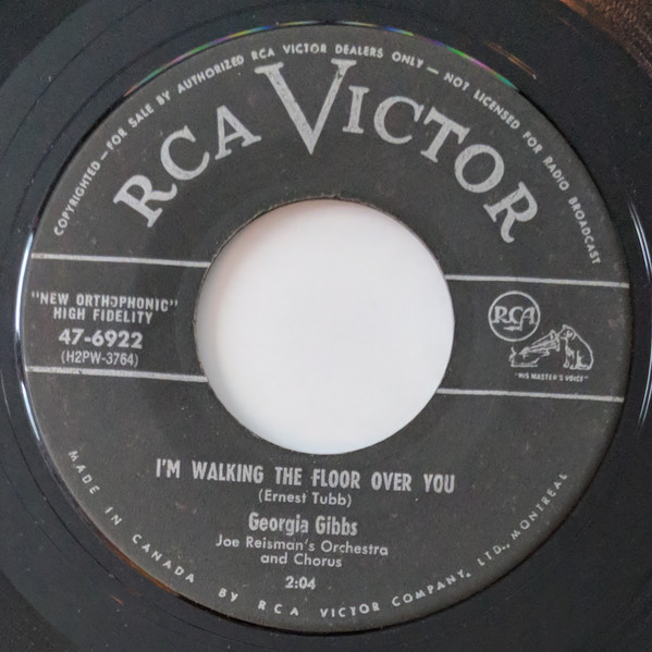 Georgia Gibbs - Sugar Candy / I'm Walking The Floor Over You (7") (Near Mint (NM or M-)) - Image 2