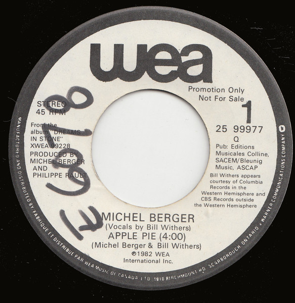 Michel Berger - Apple Pie (7", Single, Promo) (Near Mint (NM or M-)) - Image 2