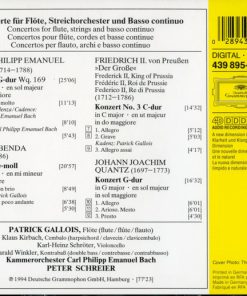 Alternative view of Patrick Gallois · Kammerorchester Carl Philipp Emanuel Bach · Peter Schreier - Flötenkonzerte Aus Sanssouci (CD, Album) (Near Mint (NM or M-))