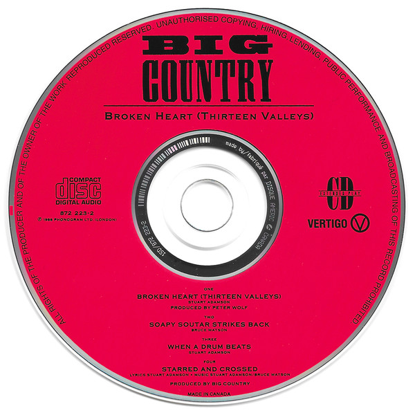 Big Country - Broken Heart (Thirteen Valleys) (CD, EP) (Near Mint (NM or M-)) - Image 3