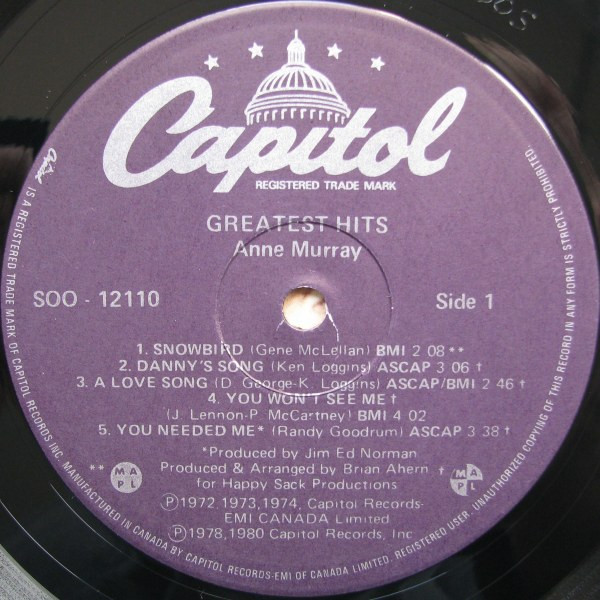 Anne Murray - Anne Murray's Greatest Hits (LP, Comp) (Mint (M)) - Image 3