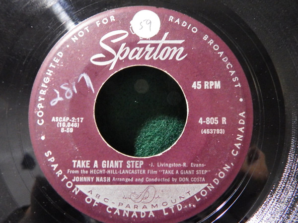 Johnny Nash - Take A Giant Step / But Not For me (7", Single) (Very Good Plus (VG+))