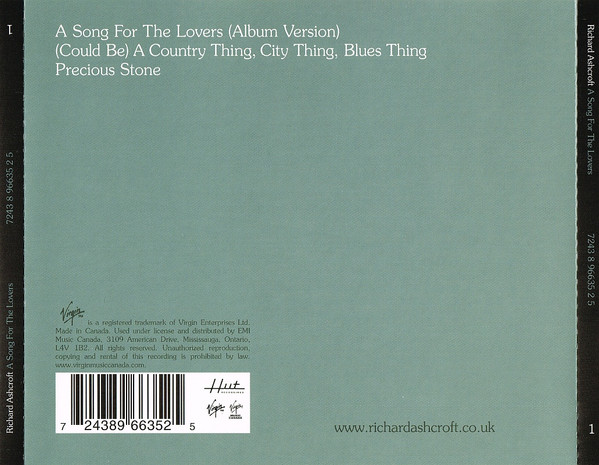 Richard Ashcroft - A Song For The Lovers (CD, Single) (Mint (M)) - Image 3