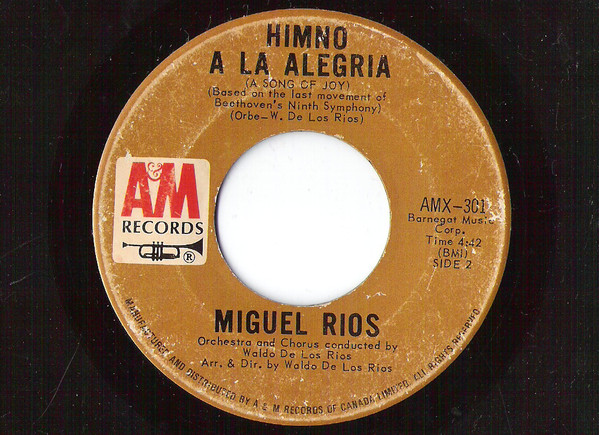 Miguel Ríos - A Song Of Joy (Himno A La Alegria) / Himno A La Alegria (A Song Of Joy) (7", Single) (Very Good Plus (VG+)) - Image 2