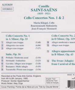 Alternative view of Camille Saint-Saëns - Maria Kliegel, Bournemouth Sinfonietta, Jean-François Monnard - Cello Concertos Nos. 1 And 2 • Suite, Op. 16 • Allegro Appassionato • The Swan (CD, Album) (Near Mint (NM or M-))