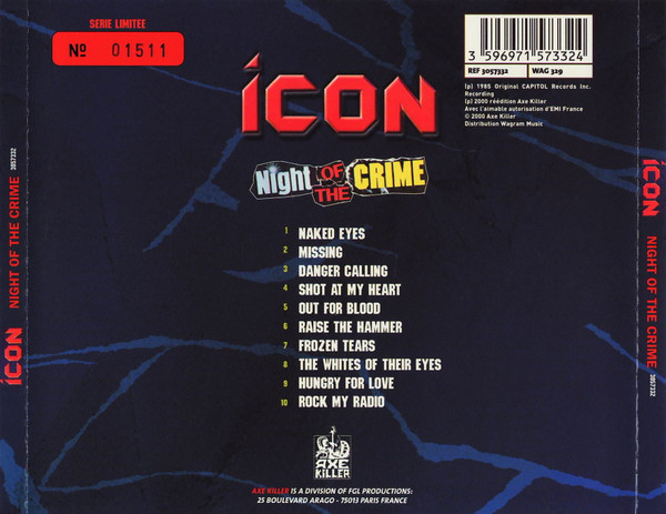 Icon (20) - Night Of The Crime (CD, Album, Ltd, Num, RE, RM) (Near Mint (NM or M-)) - Image 2