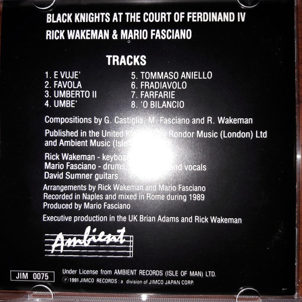 Rick Wakeman & Mario Fasciano - Black Knights At The Court Of Ferdinand IV (CD, Album) (Mint (M)) - Image 4