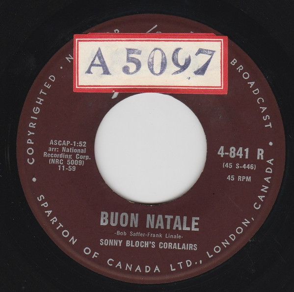 Sonny Bloch's Coralairs - Louie The Elf (7", Single) (Very Good Plus (VG+)) - Image 2