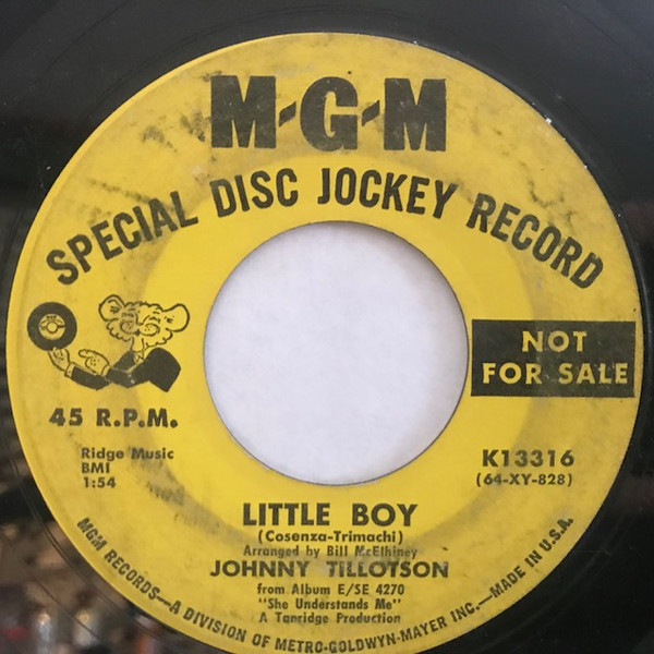 Johnny Tillotson - Angel (Theme From Walt Disney's "Those Calloways") / Little Boy (7", Single, Promo) (Very Good Plus (VG+)) - Image 2