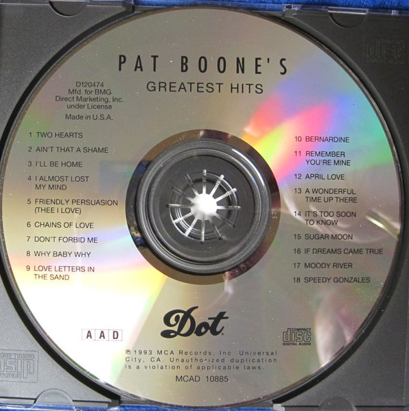 Pat Boone - Pat Boone's Greatest Hits (CD, Comp, Mono, Club, RE, RM) (Near Mint (NM or M-)) - Image 3