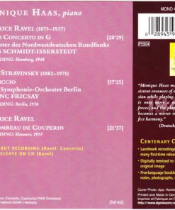 Alternative view of Maurice Ravel, Igor Stravinsky, Monique Haas - Ravel: Piano Concerto in G Major - Le Tombeau De Couperin / Stravinsky: Capriccio (CD, Comp, Mono, RM) (Near Mint (NM or M-))