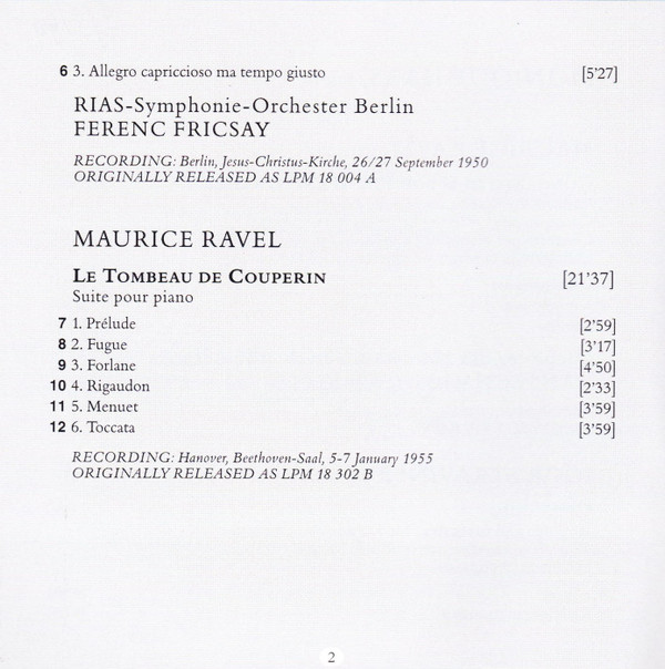 Maurice Ravel, Igor Stravinsky, Monique Haas - Ravel: Piano Concerto in G Major - Le Tombeau De Couperin / Stravinsky: Capriccio (CD, Comp, Mono, RM) (Near Mint (NM or M-)) - Image 4