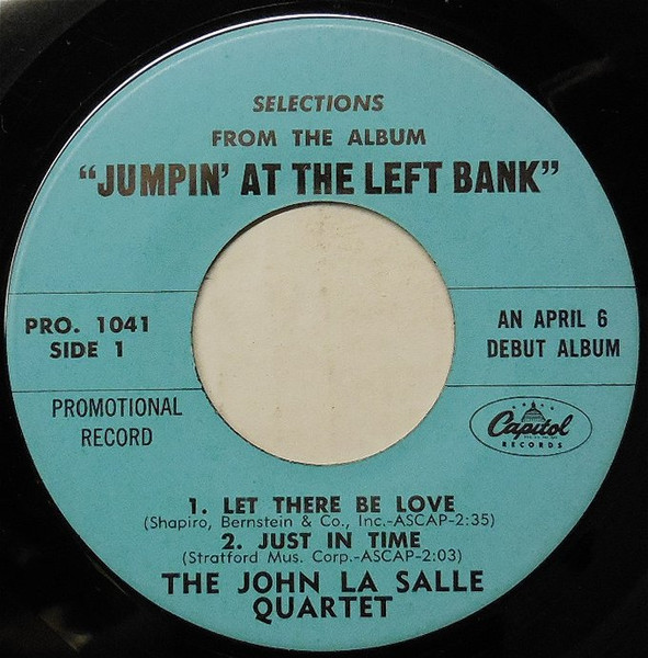 The John La Salle Quartet - Jumpin' At The Left Bank (7", EP, Promo) (Very Good (VG)) - Image 3