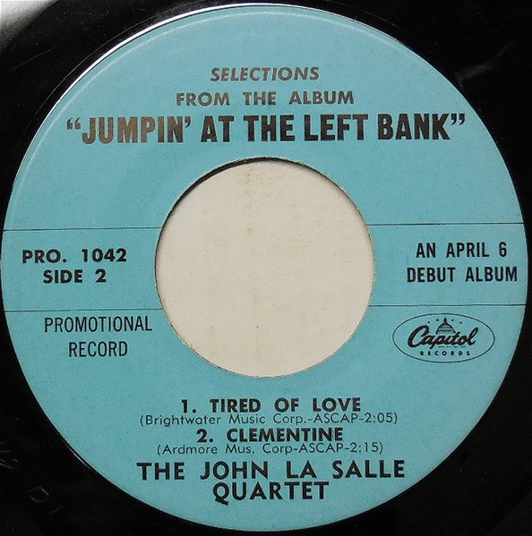 The John La Salle Quartet - Jumpin' At The Left Bank (7", EP, Promo) (Very Good (VG)) - Image 4