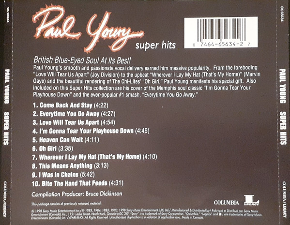 Paul Young - Super Hits (CD, Comp) (Mint (M)) - Image 2